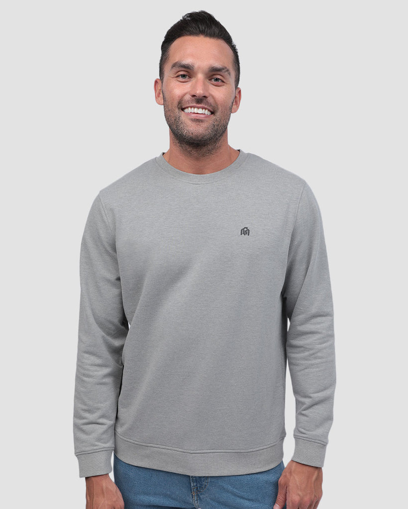 Crewneck Sweatshirt - Branded-Grey-Front--Zach---L