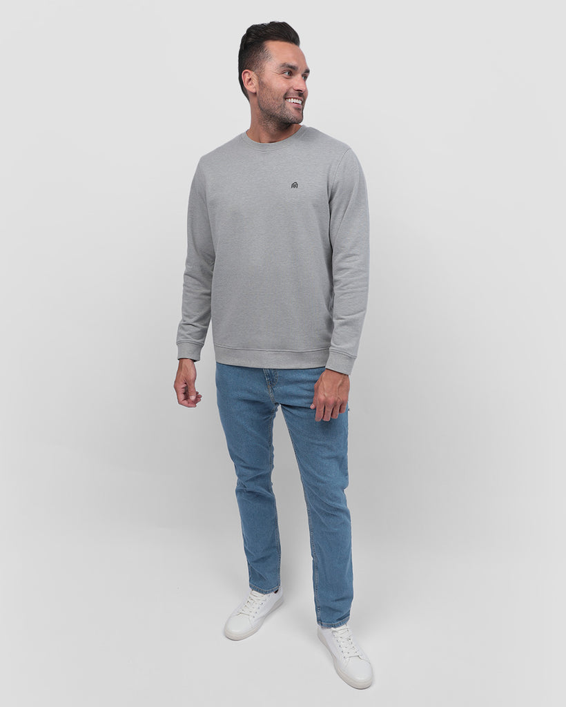 Crewneck Sweatshirt - Branded-Grey-Full--Zach---L
