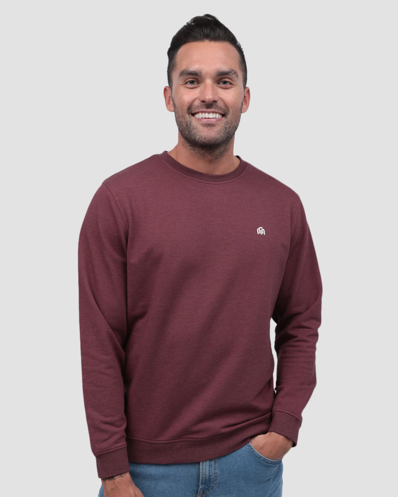 Crewneck Sweatshirt - Branded-Maroon-Front--Zach---L