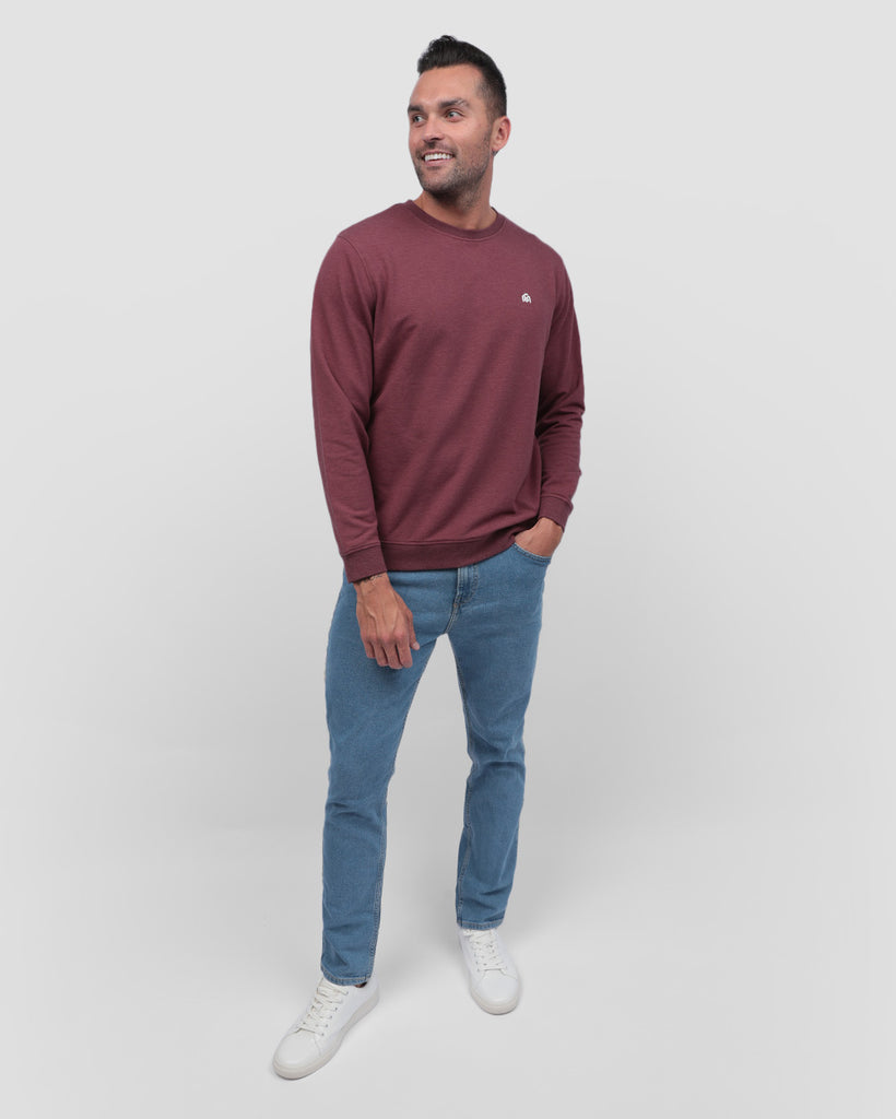 Crewneck Sweatshirt - Branded-Maroon-Full--Zach---L