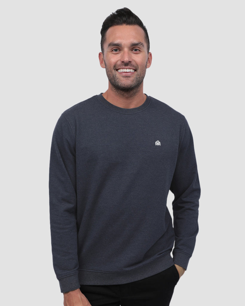 Crewneck Sweatshirt - Branded-Navy-Front--Zach---L