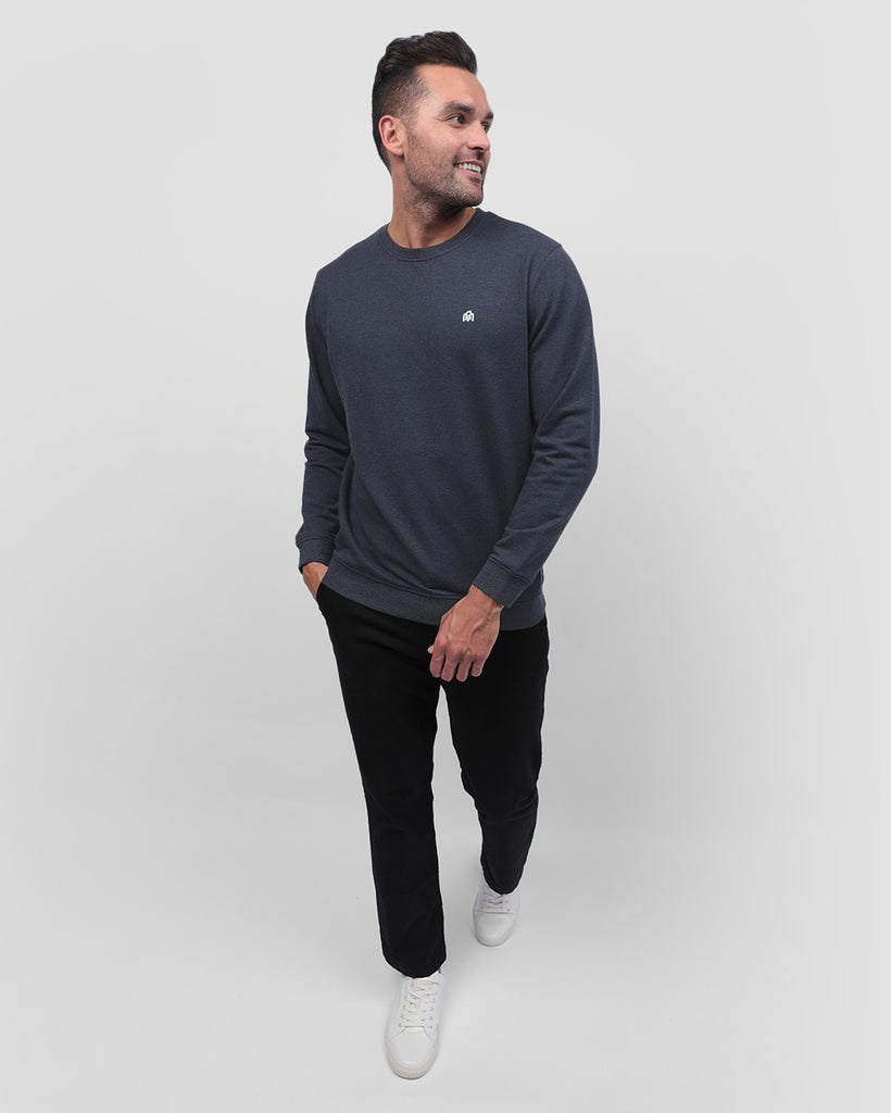 Crewneck Sweatshirt - Branded-Navy-Full--Zach---L
