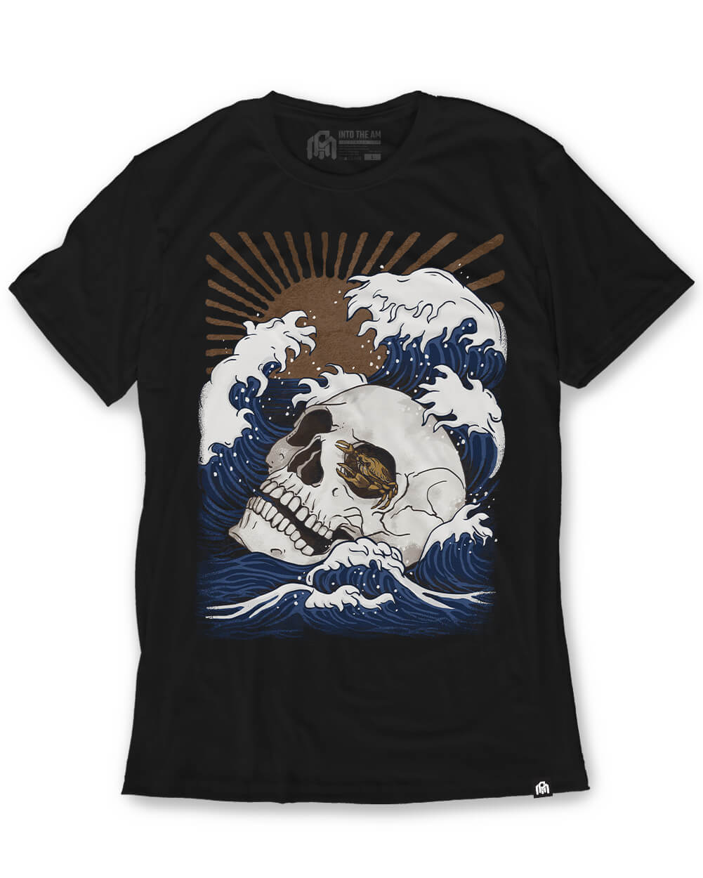 Dead Current Tee-Charcoal-Black-Mock--Model---L