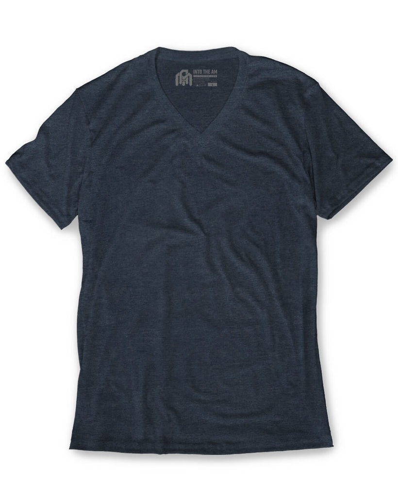 V-Neck Tee - Non-Branded-Navy-Mock--Model---M-Regular
