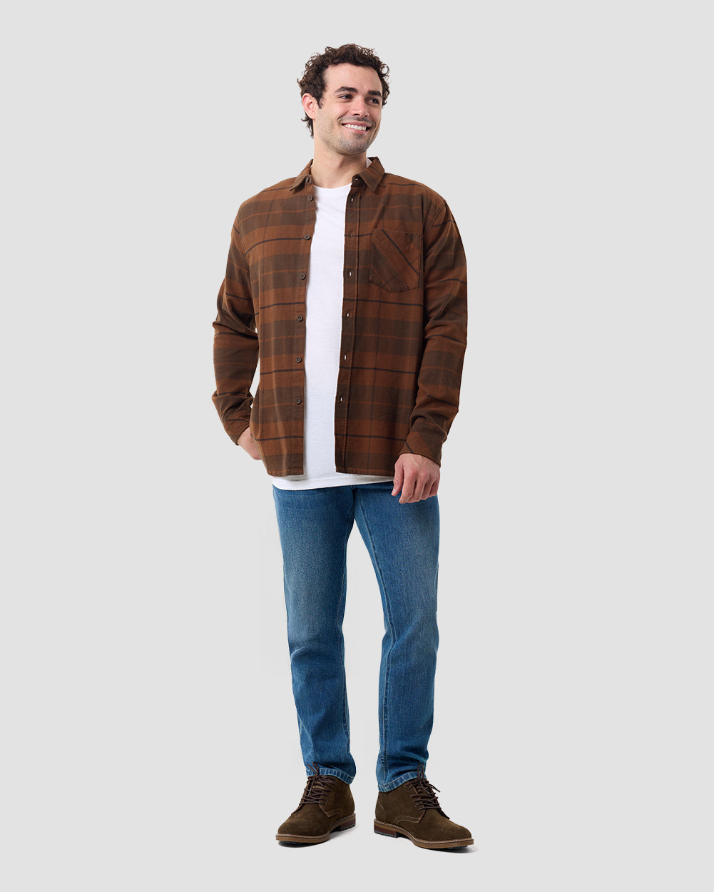 Fairbanks Flannel-Brown-Regular-Full--Model---L