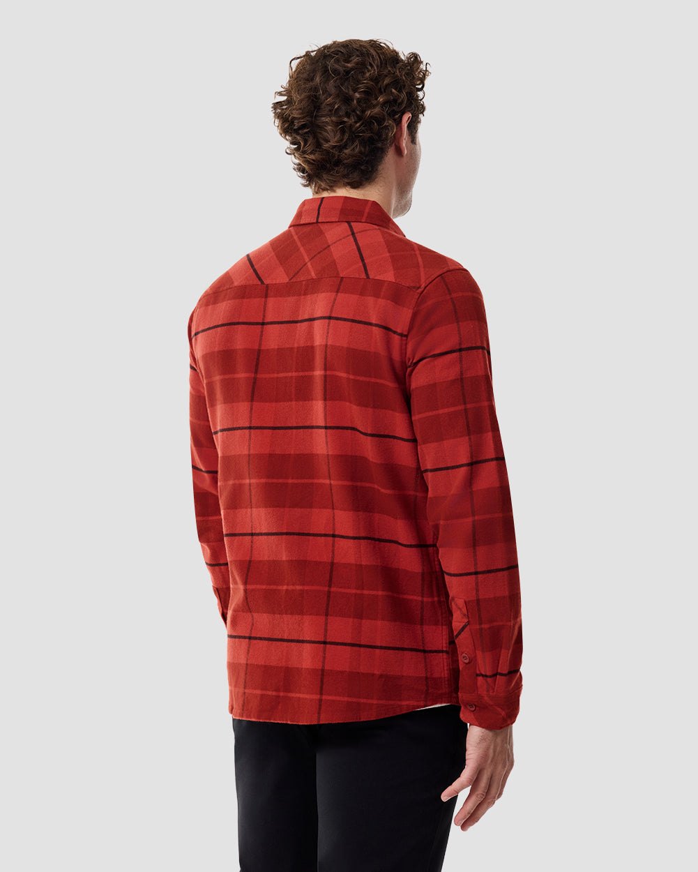 Fairbanks Flannel-Dark Red-Regular-Back--Chase---M