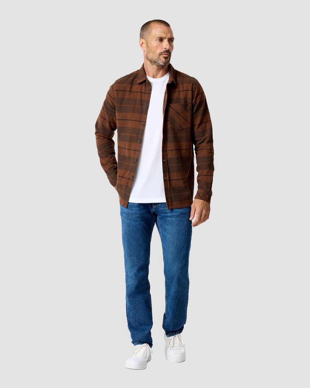 Fairbanks Flannel-Brown-Regular-Full--Model---L