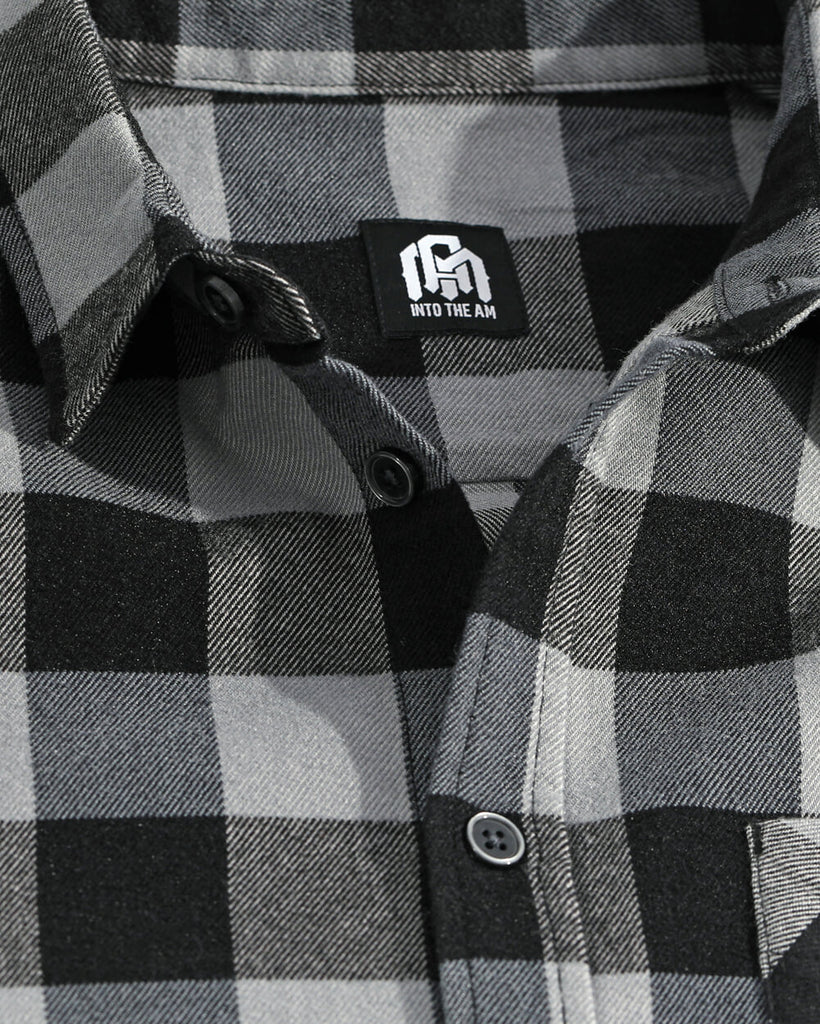 Long Sleeve Flannel-Checker Black/Grey-Mock1