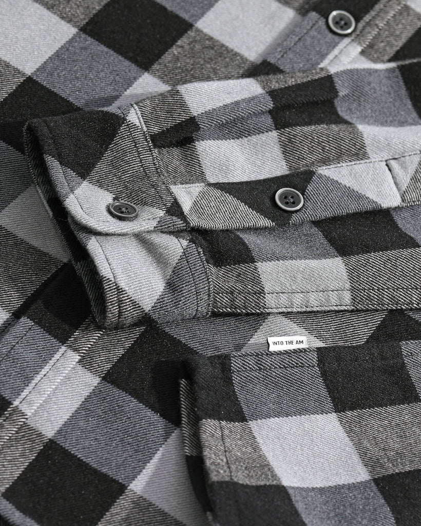 Long Sleeve Flannel-Checker Black/Grey-Mock2