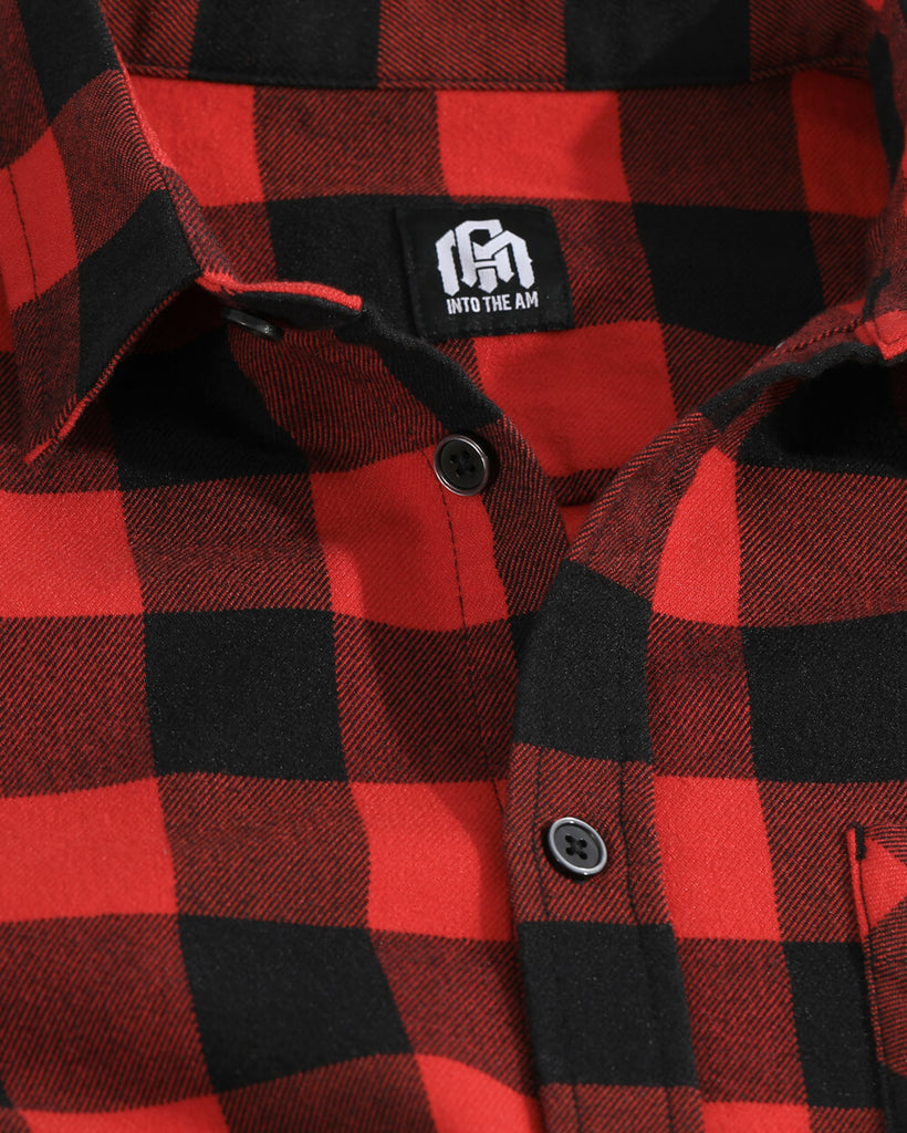 Long Sleeve Flannel-Checker Black/Red-Mock1