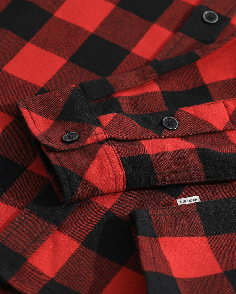Long Sleeve Flannel-Checker Black/Red-Mock2