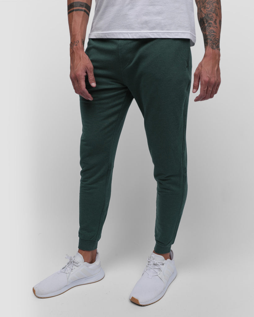 Fleece Joggers - Non-Branded-Forest Green-Front 1--Zach---L