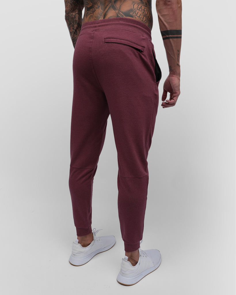 Fleece Joggers - Non-Branded-Maroon-Back--Zach---L