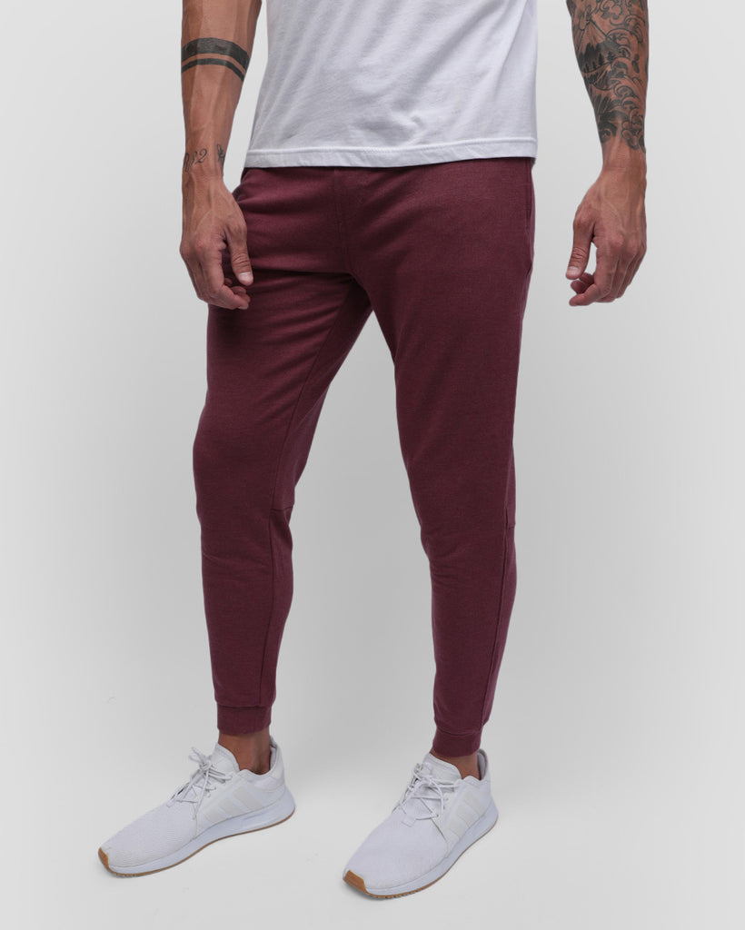 Fleece Joggers - Non-Branded-Maroon-Front 1--Zach---L