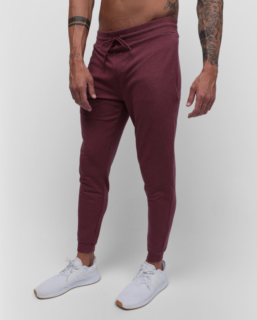 Fleece Joggers - Non-Branded-Maroon-Front--Zach---L