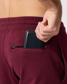 Fleece Joggers - Non-Branded-Dark Maroon-Regular-Detail 2--Zac---32