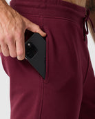 Fleece Joggers - Non-Branded-Dark Maroon-Regular-Detail--Zac---32