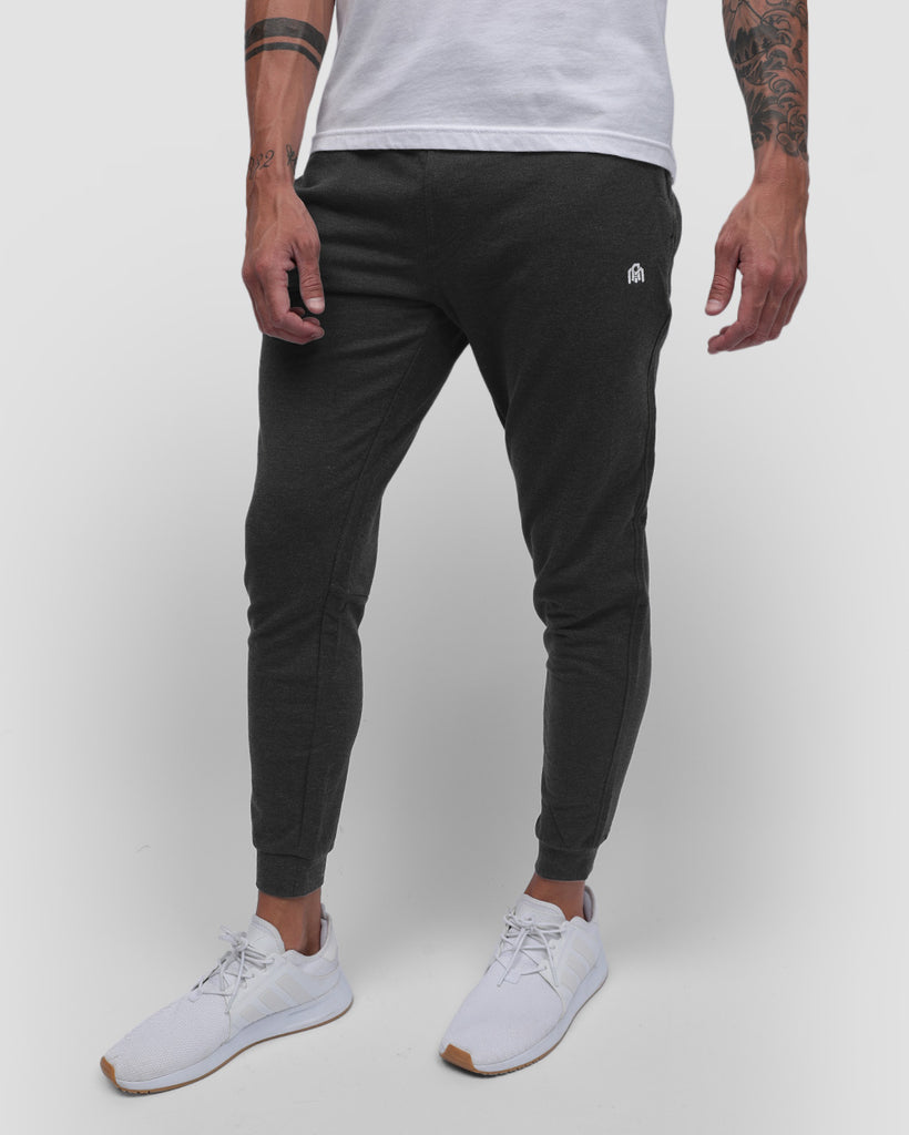 Fleece Joggers - Branded-Charcoal-Front1--Zach---L