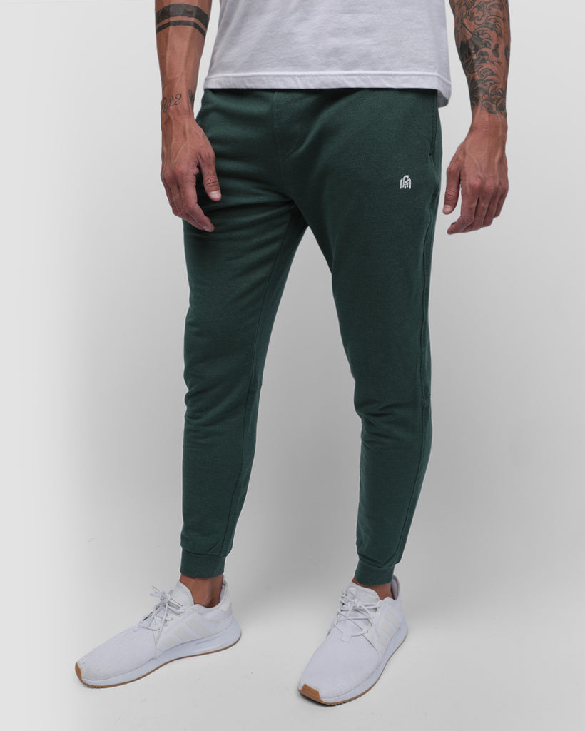 Fleece Joggers - Branded-Forest Green-Front 1--Zach---L