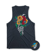 Floral Orbit Tank-Navy-Regular-Mock--Model---M