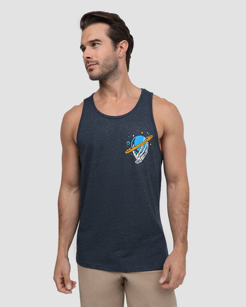 Floral Orbit Tank-Navy-Regular-Front--Alex---M