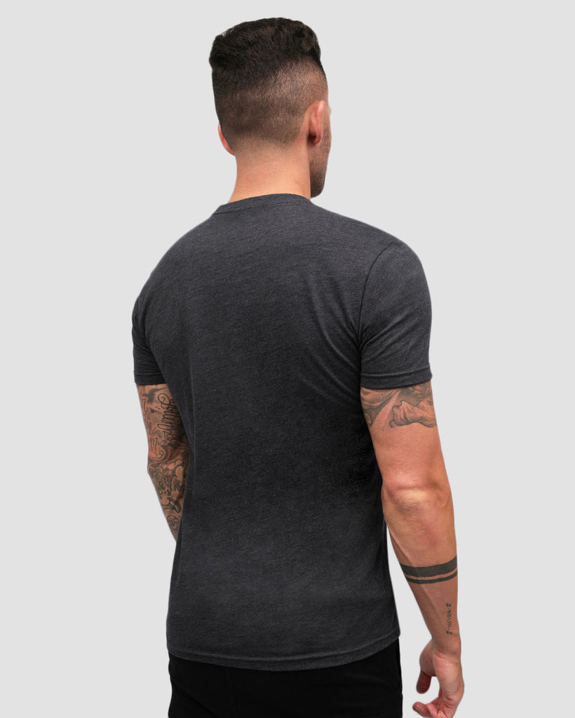 Fractured Owl Tee-Charcoal-Back--Zach---L