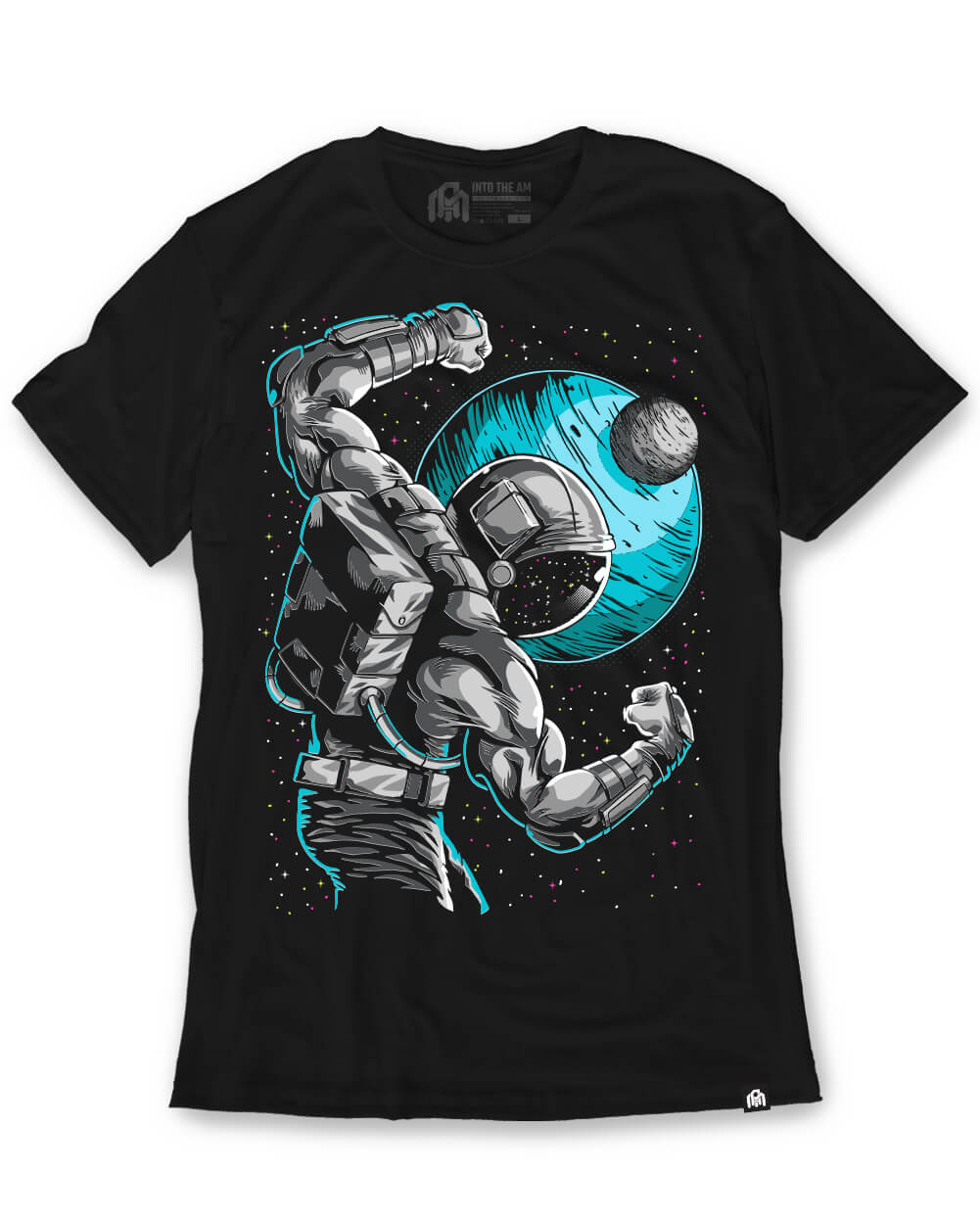 Galactic Gains Tee-Black-Front