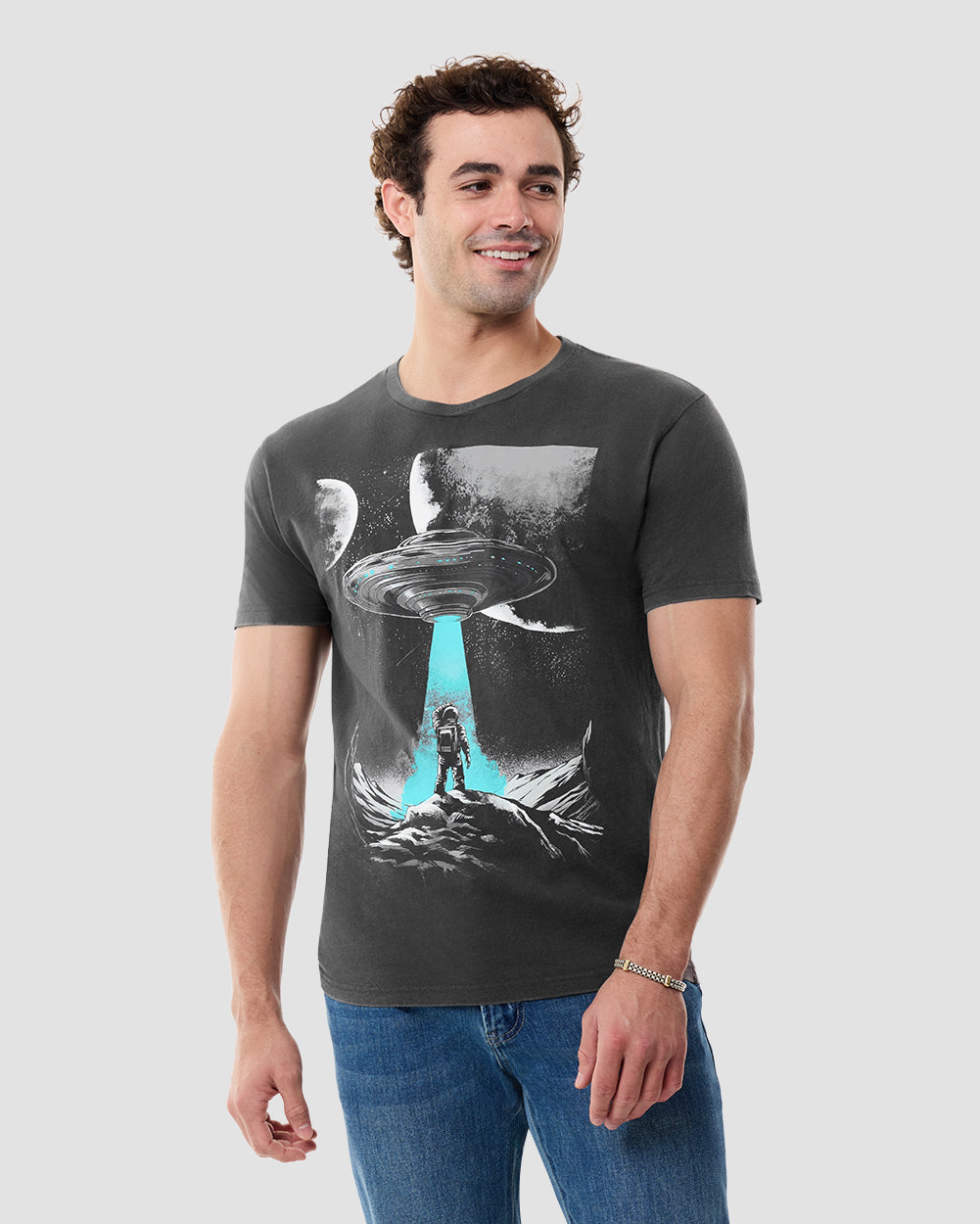 Cosmic Arrival Vintage Tee-Vintage Graphite Black-Regular-Front--Model---L