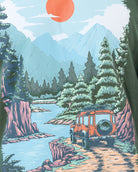 Offroad Escape Vintage Tee-Vintage Royal Pine-Detail--Model---M-Regular