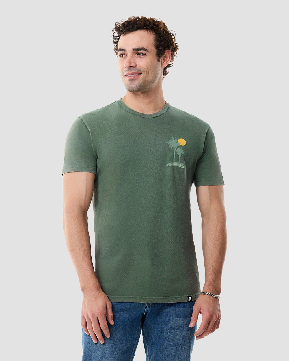 Sunlit Palms Vintage Tee-Vintage Royal Pine-Regular-Front--Chase---M