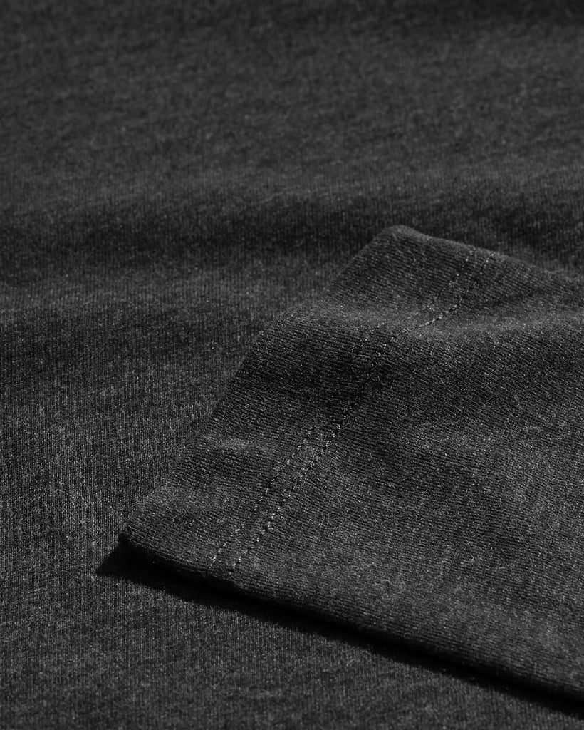 Long Sleeve Henley Tee - Branded-Charcoal-Detail2