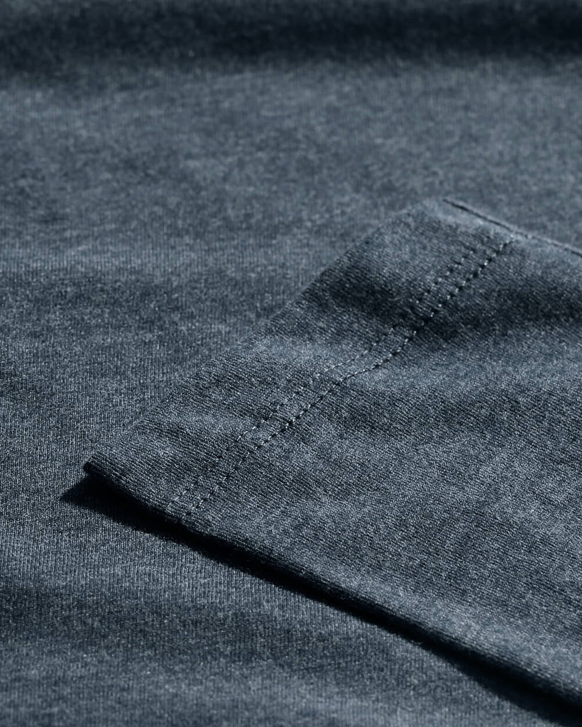 Long Sleeve Henley Tee - Branded-Navy-Macro 2