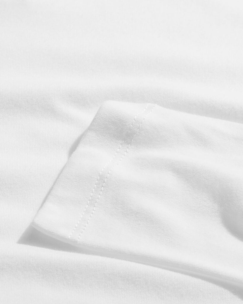 Long Sleeve Henley Tee - Branded-White-Macro 2