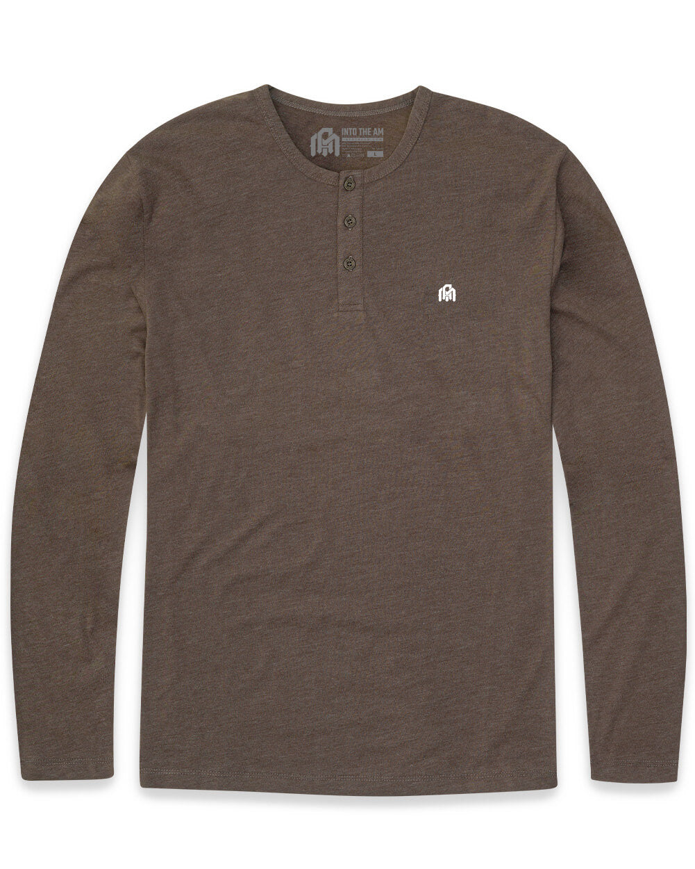 Long Sleeve Henley Tee - Branded-Brown-Front