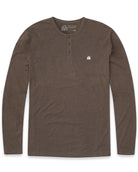 Long Sleeve Henley Tee - Branded-Brown-Mock--Zach---L