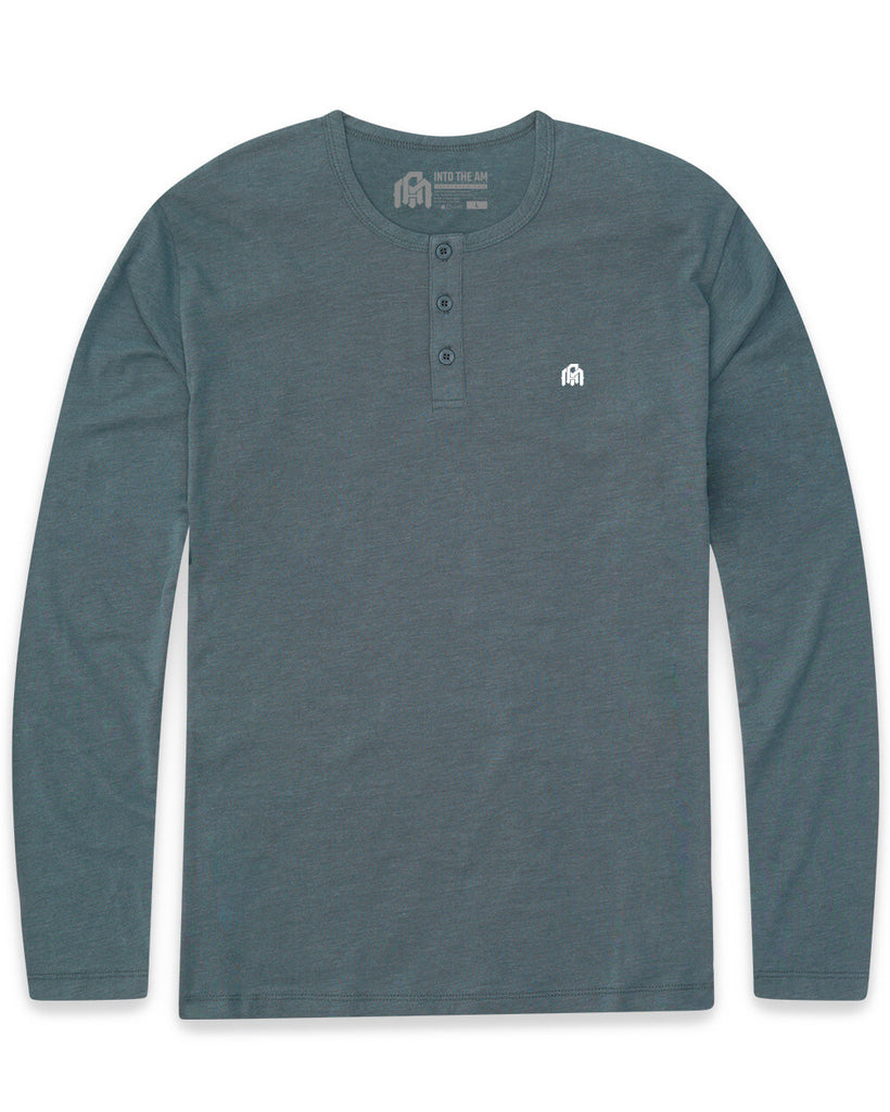 Long Sleeve Henley Tee - Branded-Indigo-Front