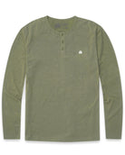 Long Sleeve Henley Tee - Branded-Olive Green-Front
