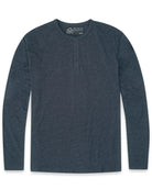 Long Sleeve Henley Tee - Non-Branded-Navy-Front