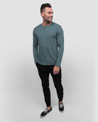 Long Sleeve Henley Tee - Non-Branded-Indigo-Full--Zach---L