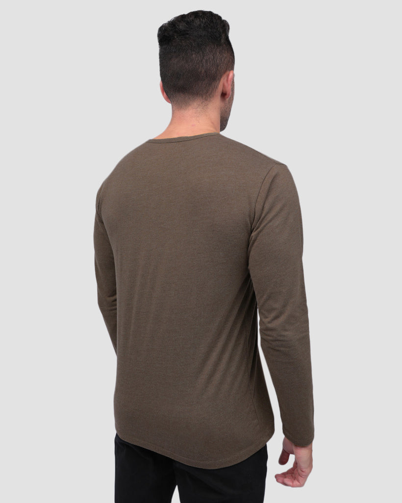 Long Sleeve Henley Tee - Branded-Brown-Back--Zach---L