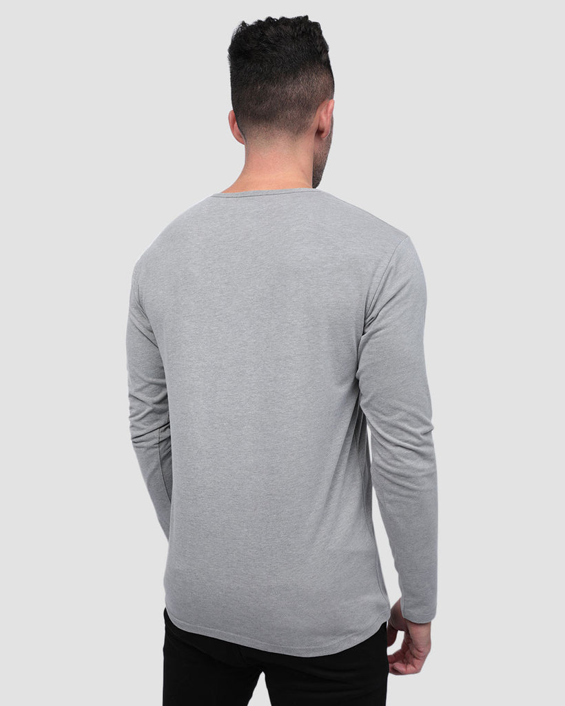 Long Sleeve Henley Tee - Branded-Grey-Back--Zach---L