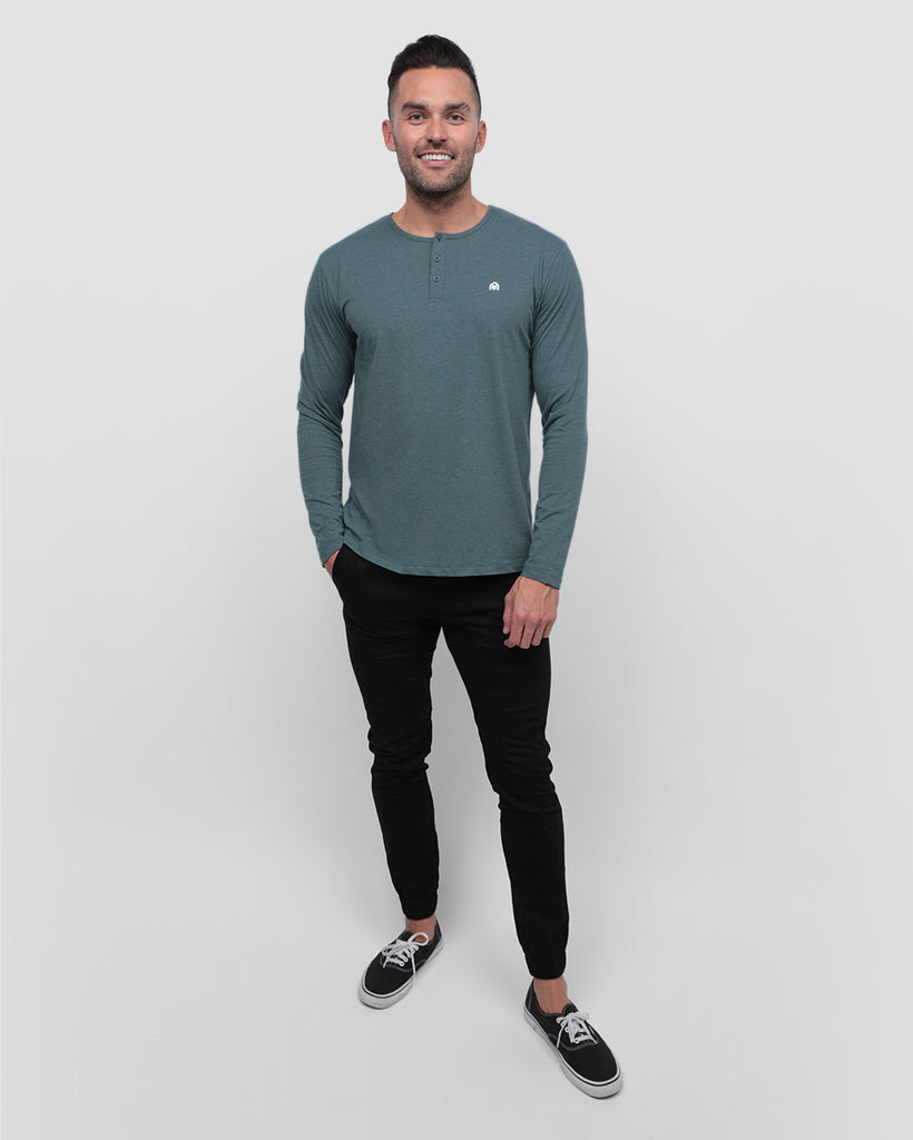 Long Sleeve Henley Tee - Branded-Indigo-Full--Zach---L