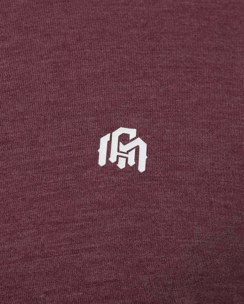 Long Sleeve Henley Tee - Branded-Maroon-Detail2