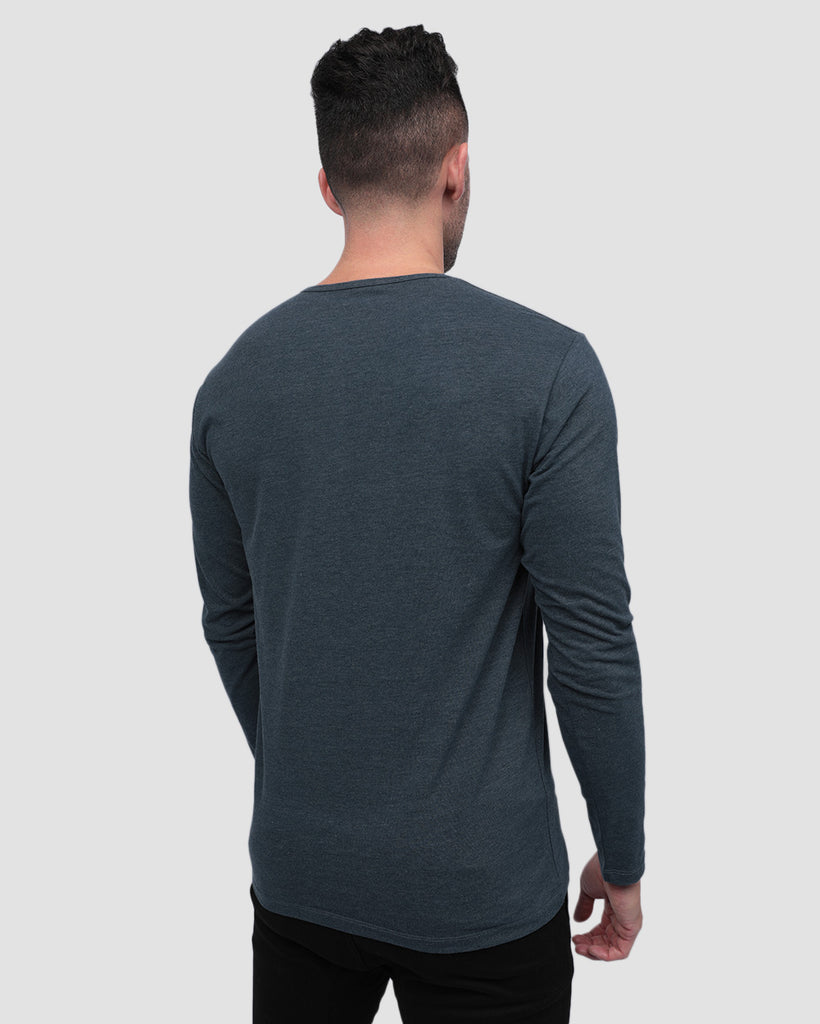 Long Sleeve Henley Tee - Branded-Navy-Back--Zach---L