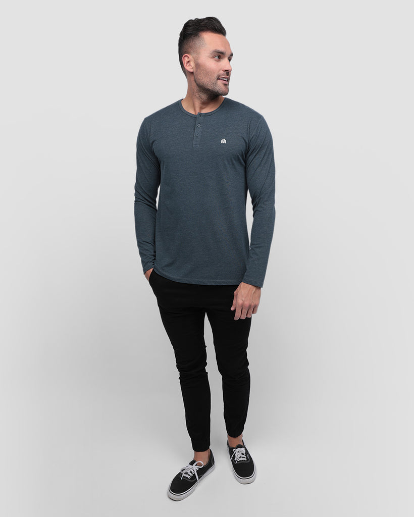 Long Sleeve Henley Tee - Branded-Navy-Full--Zach---L