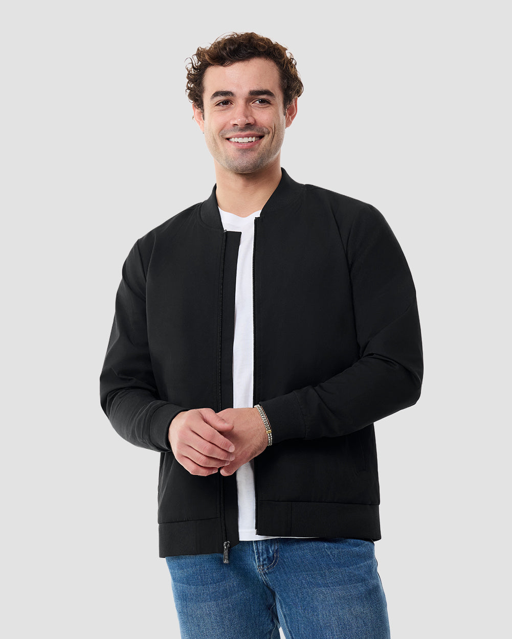 Heritage Bomber Jacket-Black-Regular-Front--Chase---M