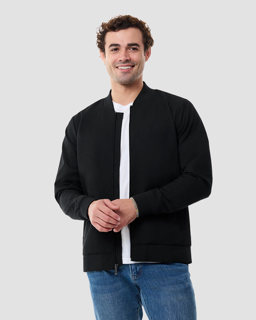 Heritage Bomber Jacket-Black-Regular-Front--Chase---M