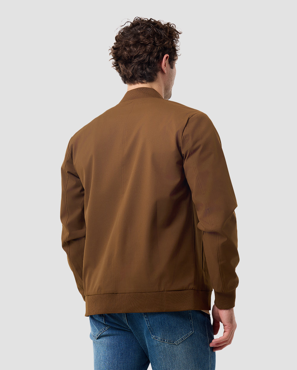 Heritage Bomber Jacket-Brown-Regular-Back--Model---L