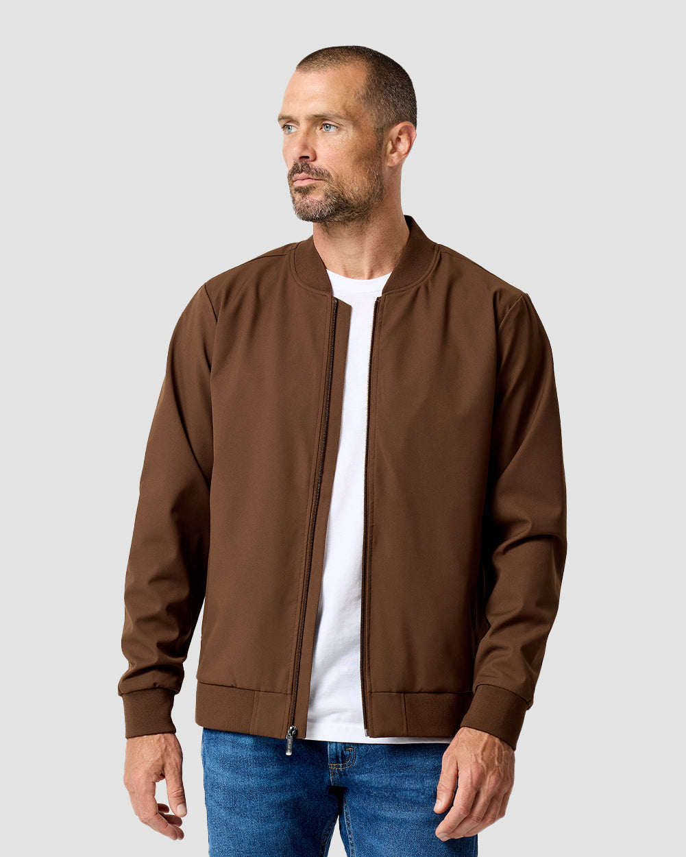 Heritage Bomber Jacket-Brown-Regular-Front--Model---L