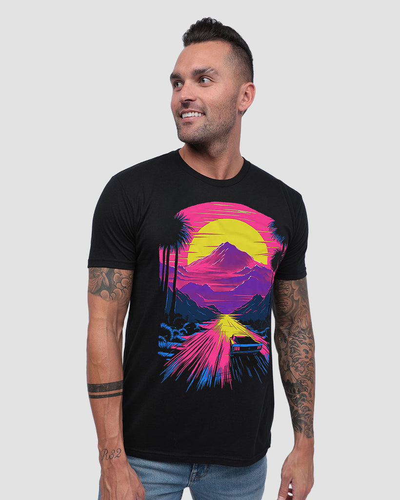 Highway Hues Tee-Black-Front--Zach---L